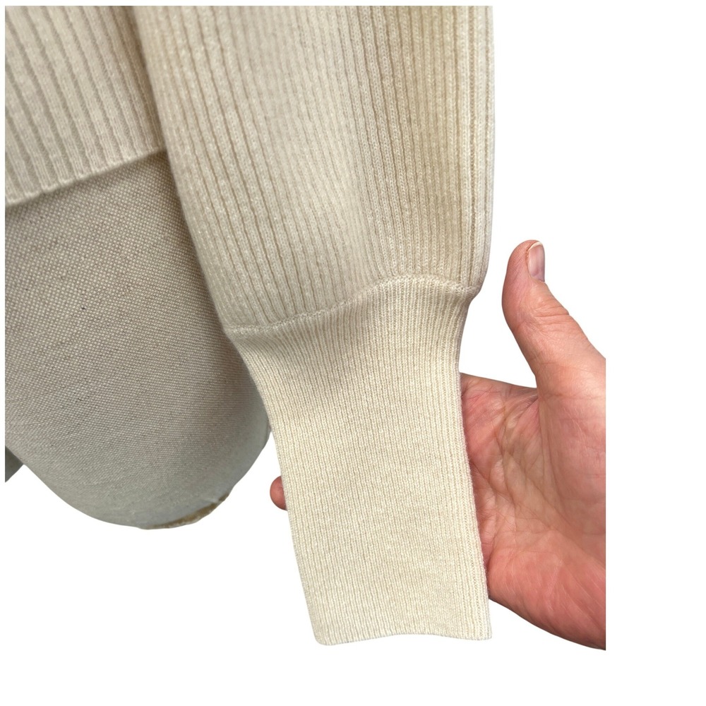 Reformation Cashmere Blend Sweater Womens Medium Cream Good Ribbed Cut Out - Picture 3 of 8